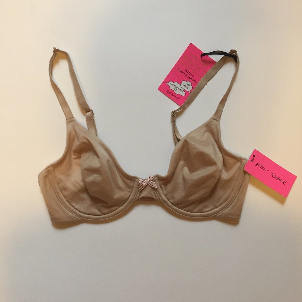 NWT Betsey Johnson Nude Unlined Demi Bra - 32B